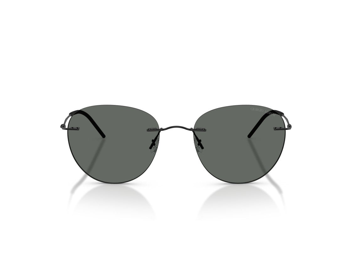 Giorgio Armani Black 0Ar6182 Rimless Round Sunglasses