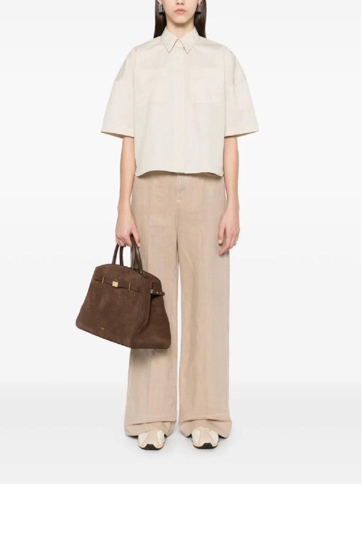 Brunello Cucinelli Short-Sleeved Relaxed Fit Shirt With Textured Fabric