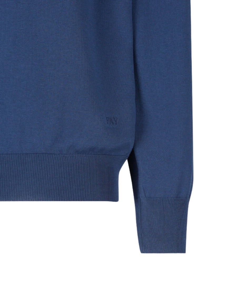 Fay Classic Crewneck Sweatshirt In Deep Blue