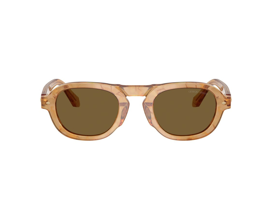 Giorgio Armani Brown 0Ar8244 Keyhole Acetate Geometric Sunglasses