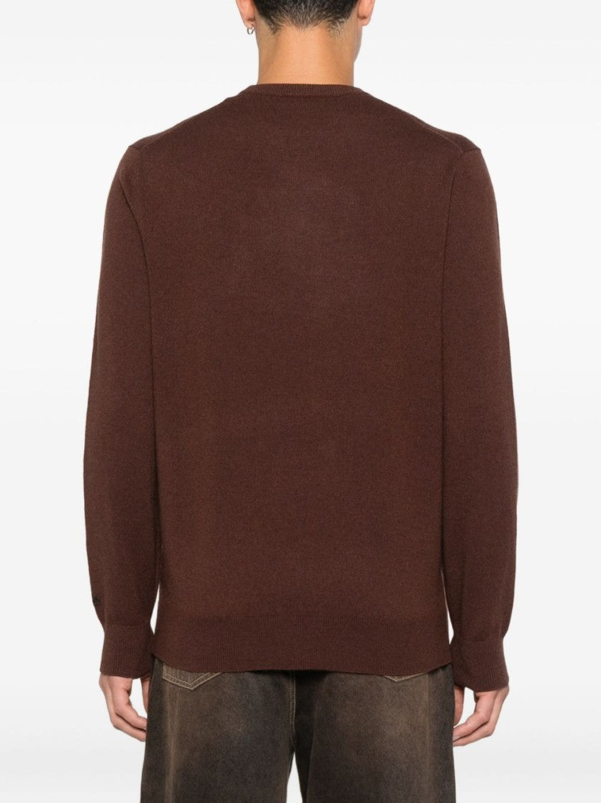 Mc2 Saint Barth Brown Wool Sweater With Playful Chef Graphic