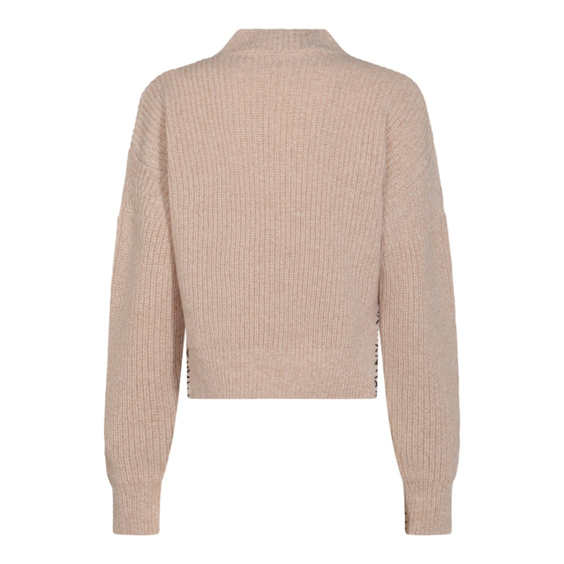 Marni Cropped Ribbed Knit Sweater With High Neckline