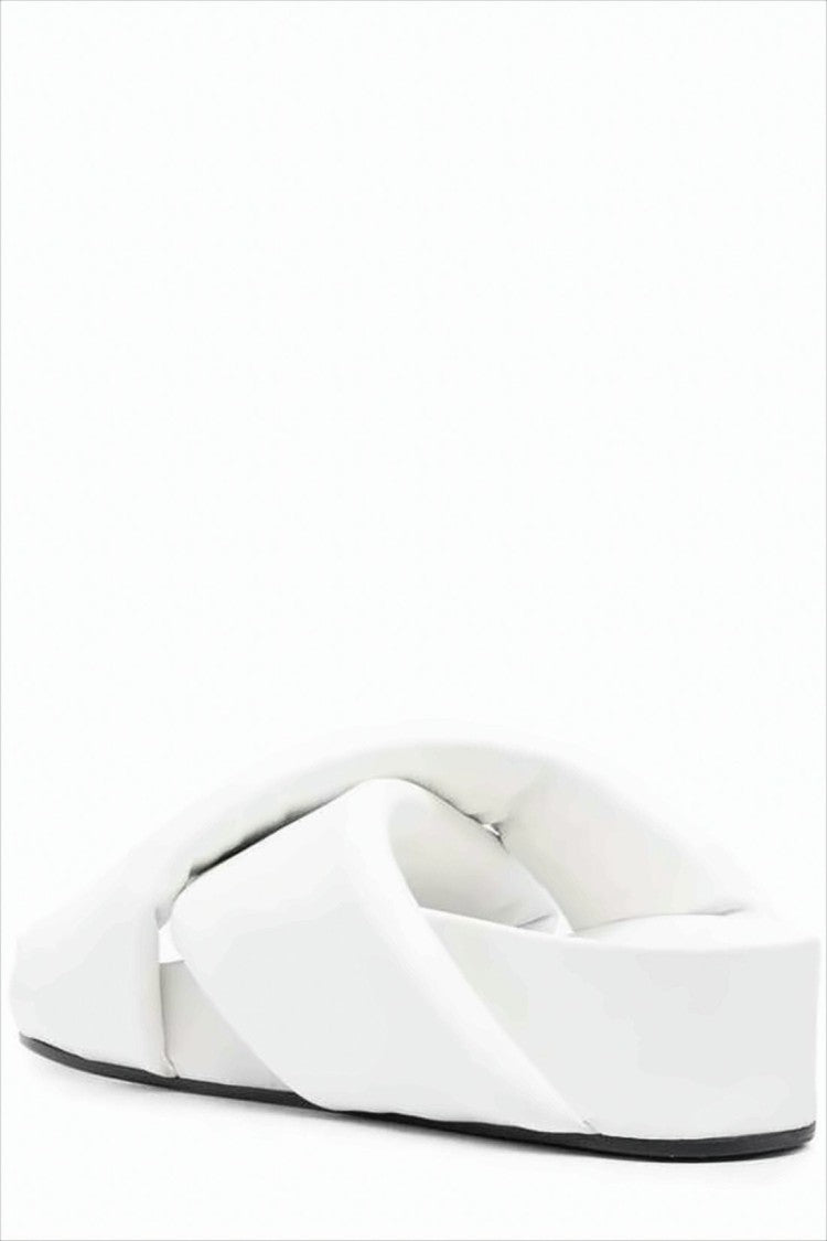 Jil Sander Padded Sheepskin Mule With Crisscross Design