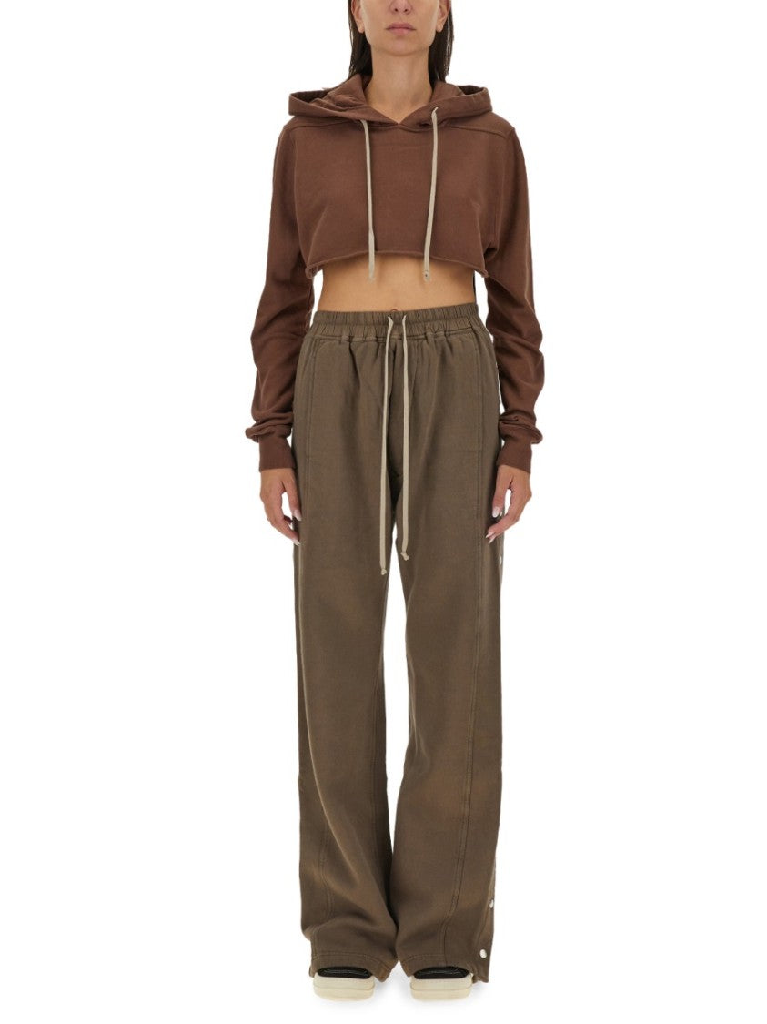 Drkshdw By Rick Owens Relaxed Brown Cropped Sweatshirt