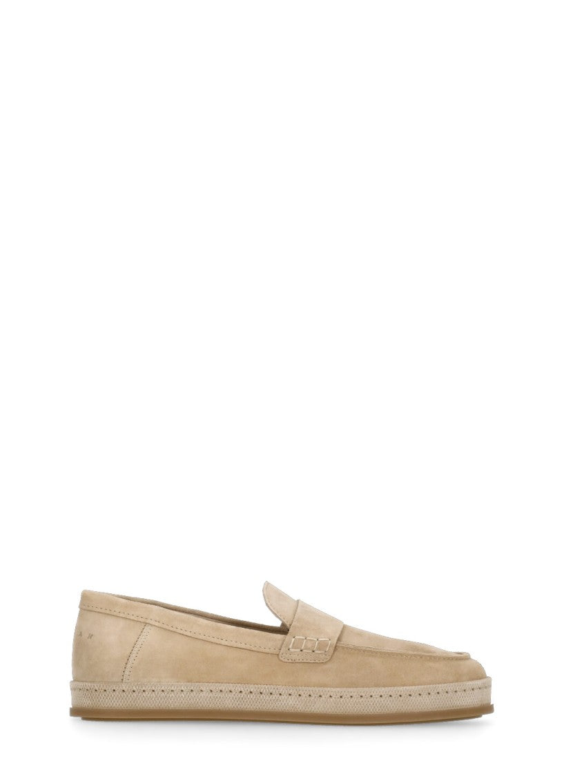 Hogan Beige Suede Leather H683 Loafers