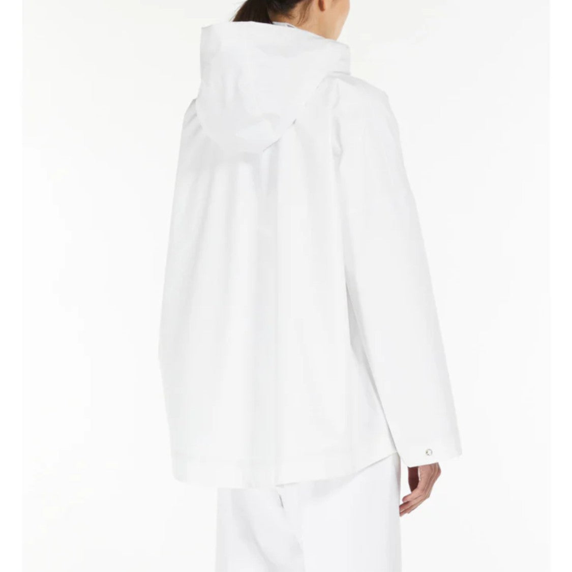 Max Mara White Loose-Fitting Jacket With High Collar