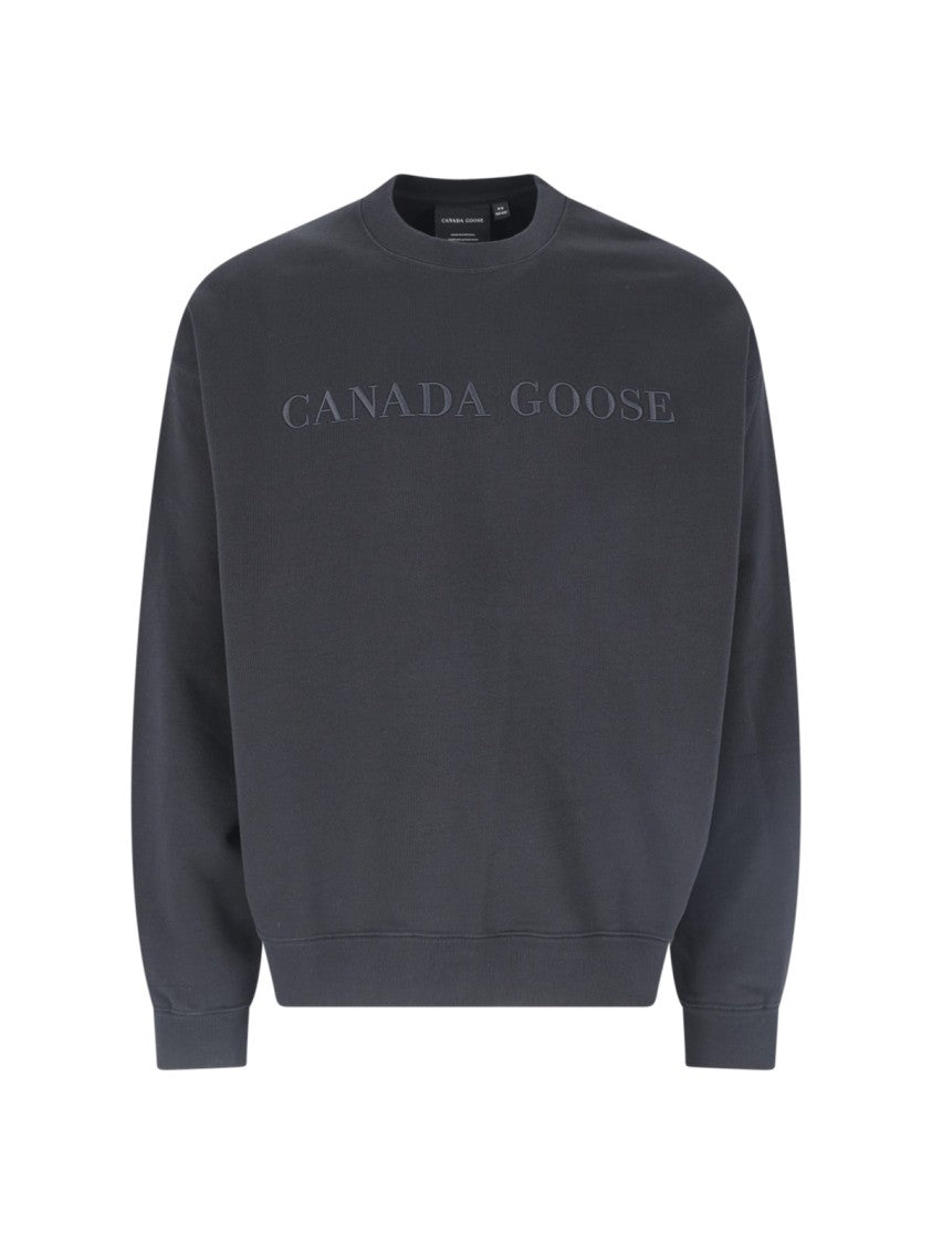 Canada Goose Black Rove Crew Neck Cotton Sweatshirt