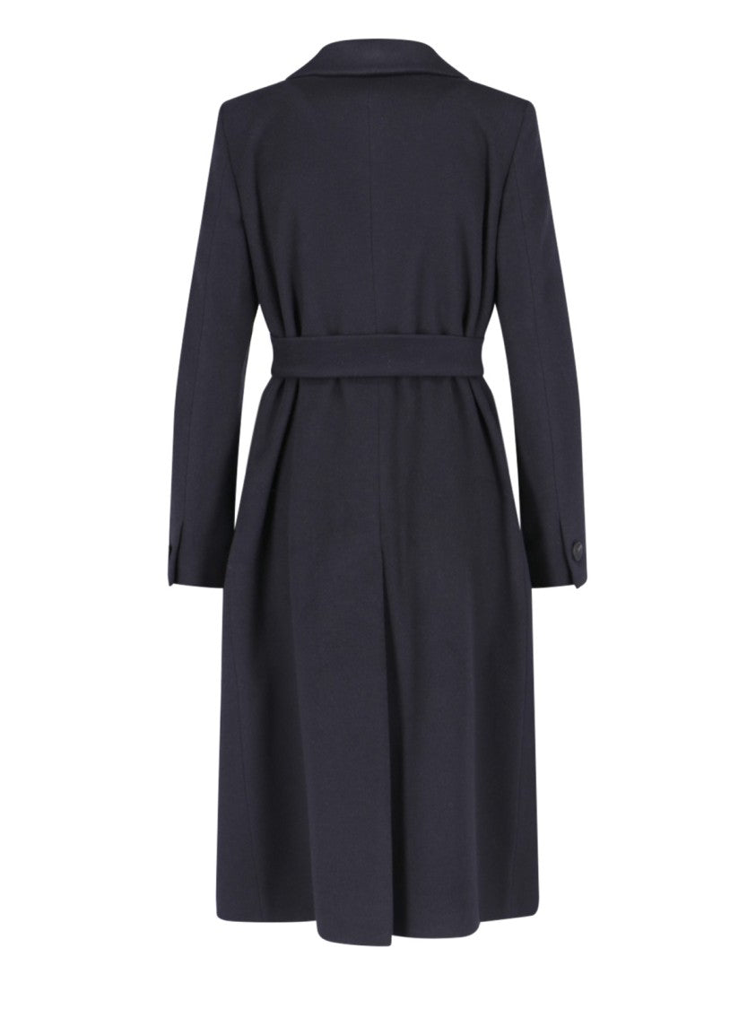 Tagliatore Double-Breasted Blue Cashmere Coat