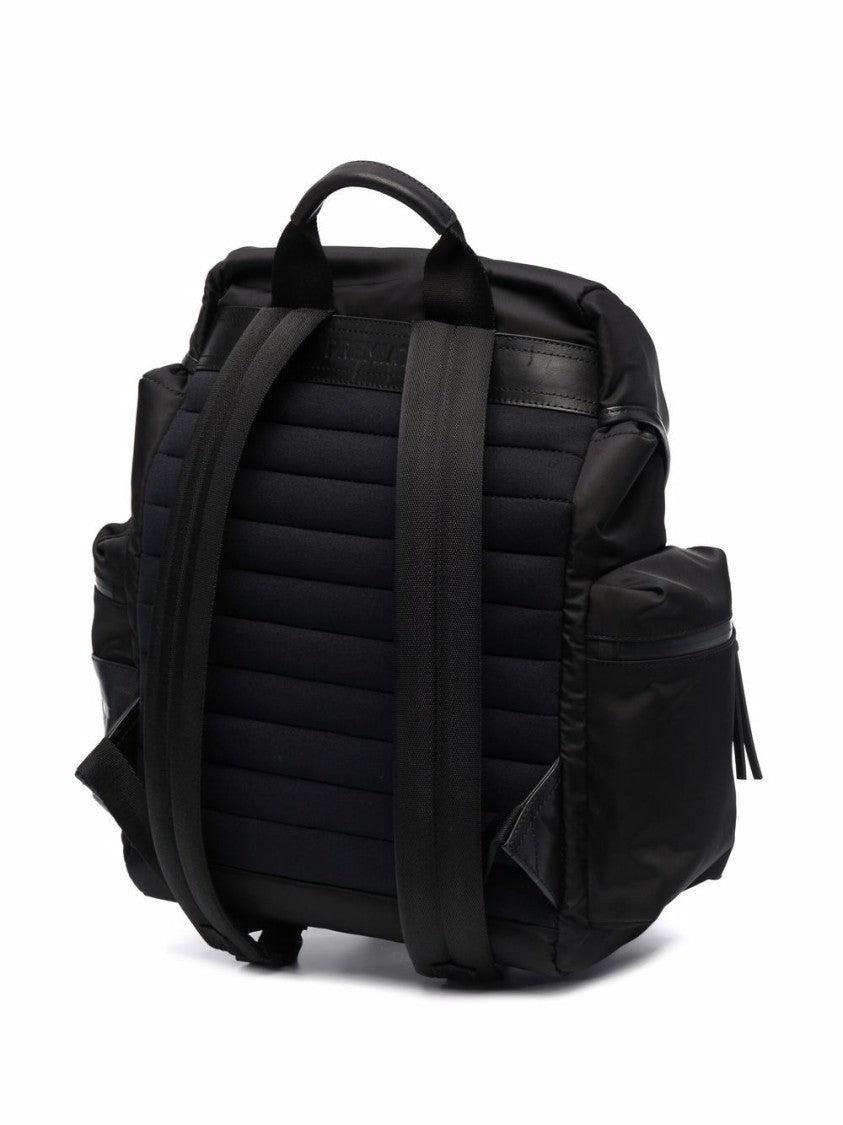 Premiata Nylon Gabardine And Calfskin Black Backpack