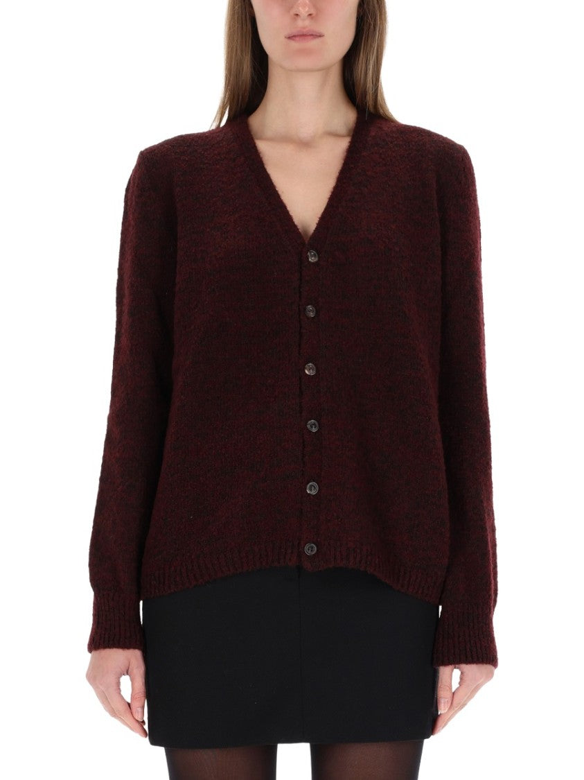 Maison Margiela Textured Knit V-Neck Cardigan