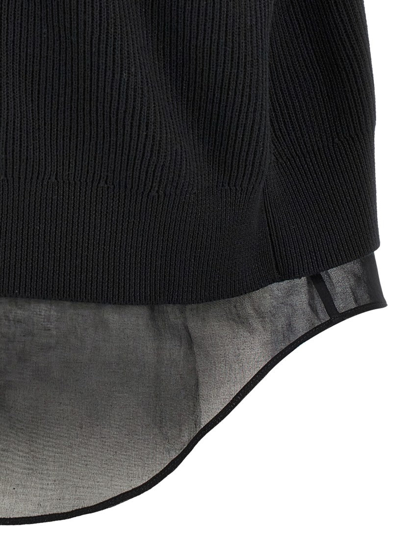 Brunello Cucinelli Layered English Rib Knit Cardigan