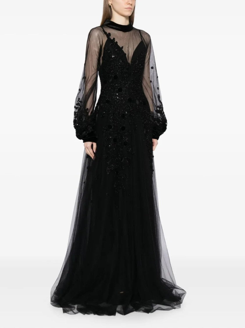 Saiid Kobeisy Embroidered Tulle Dress
