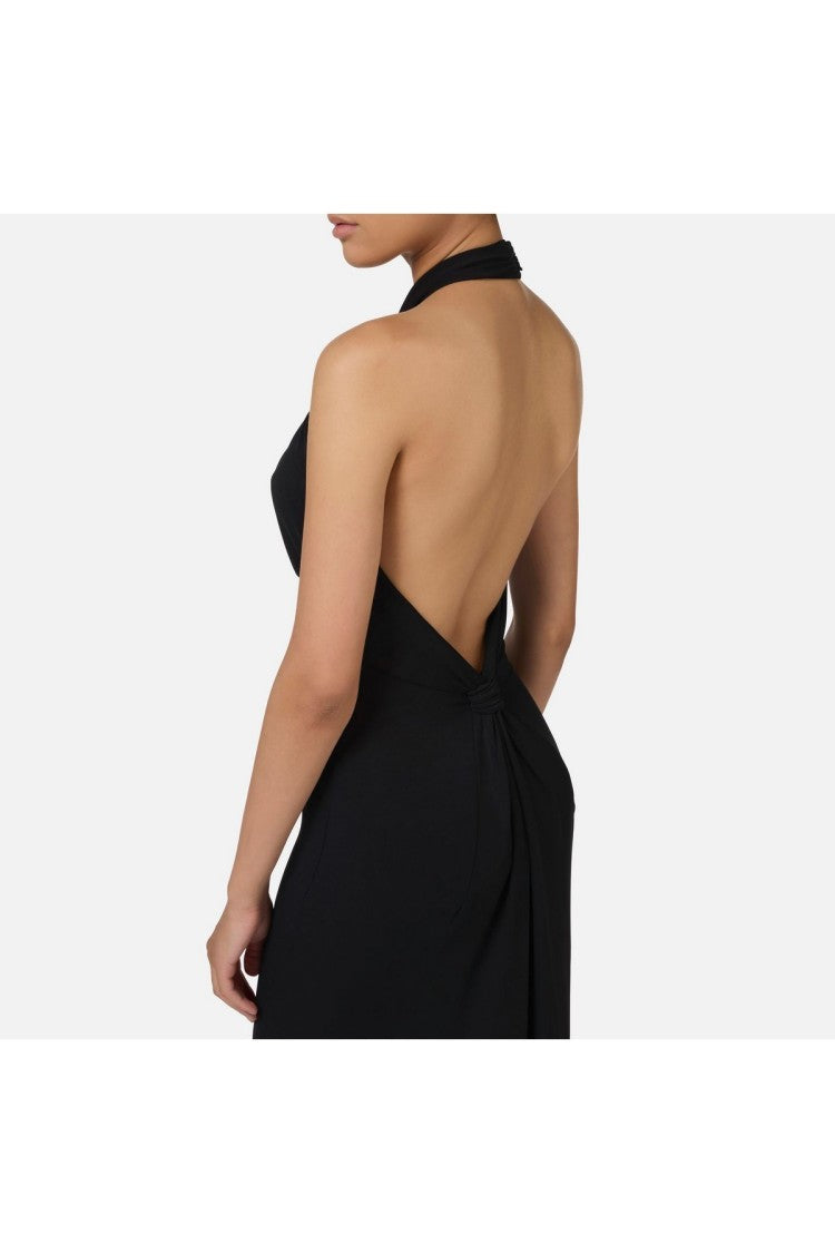 Elisabetta Franchi Black Viscose Maxi Dress