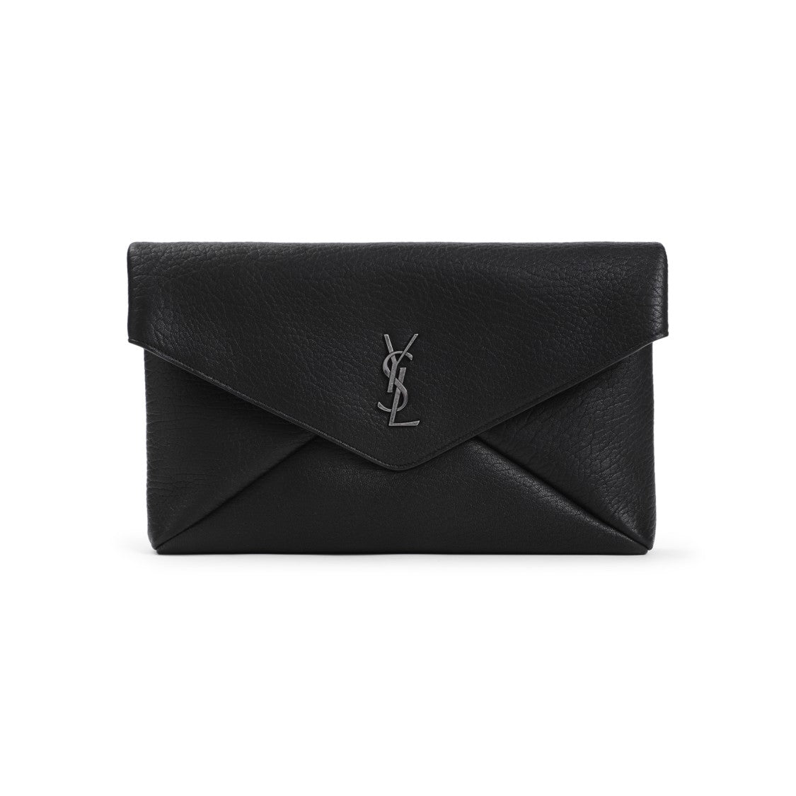 Saint Laurent Black Lamb Leather Large Pouch