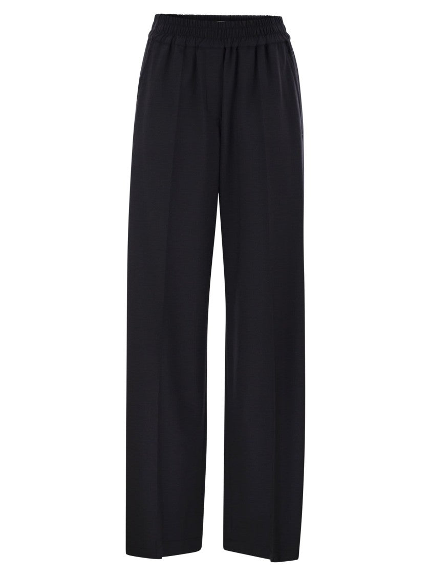 Brunello Cucinelli Tropical Luxury Wool Loose Trousers