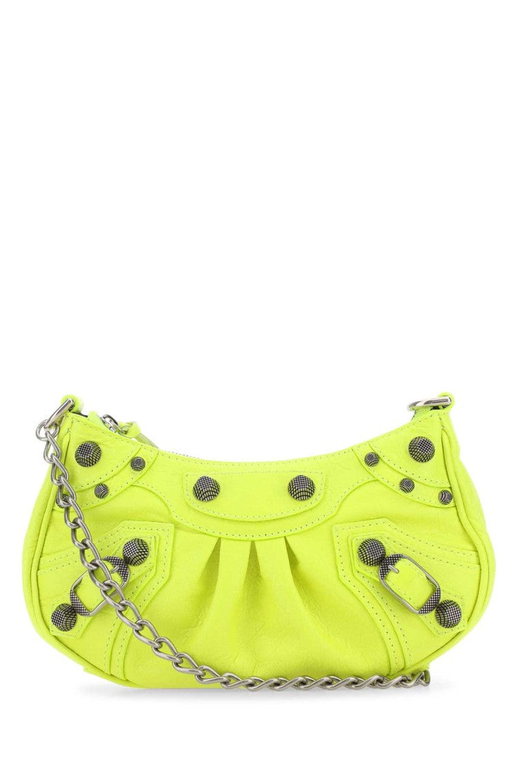 Balenciaga Fluo Yellow Leather Le Cagole Mini Handbag