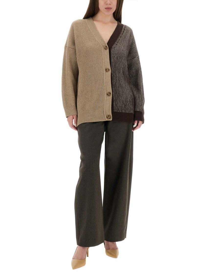 Moschino Relaxed Fit Cardigan With Inlay Logo Design