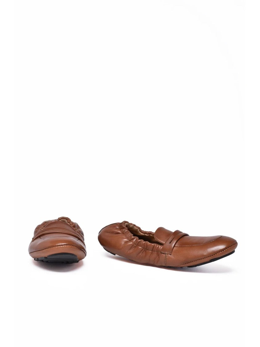 Alexander Hotto Brown Leather Elastic Loafers