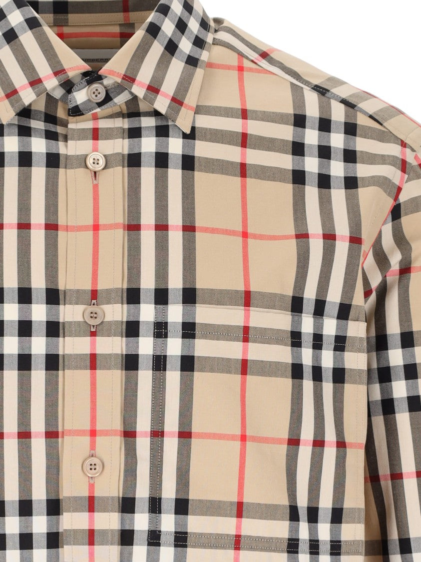 Burberry "Check" Shirt With Pocket – Beige