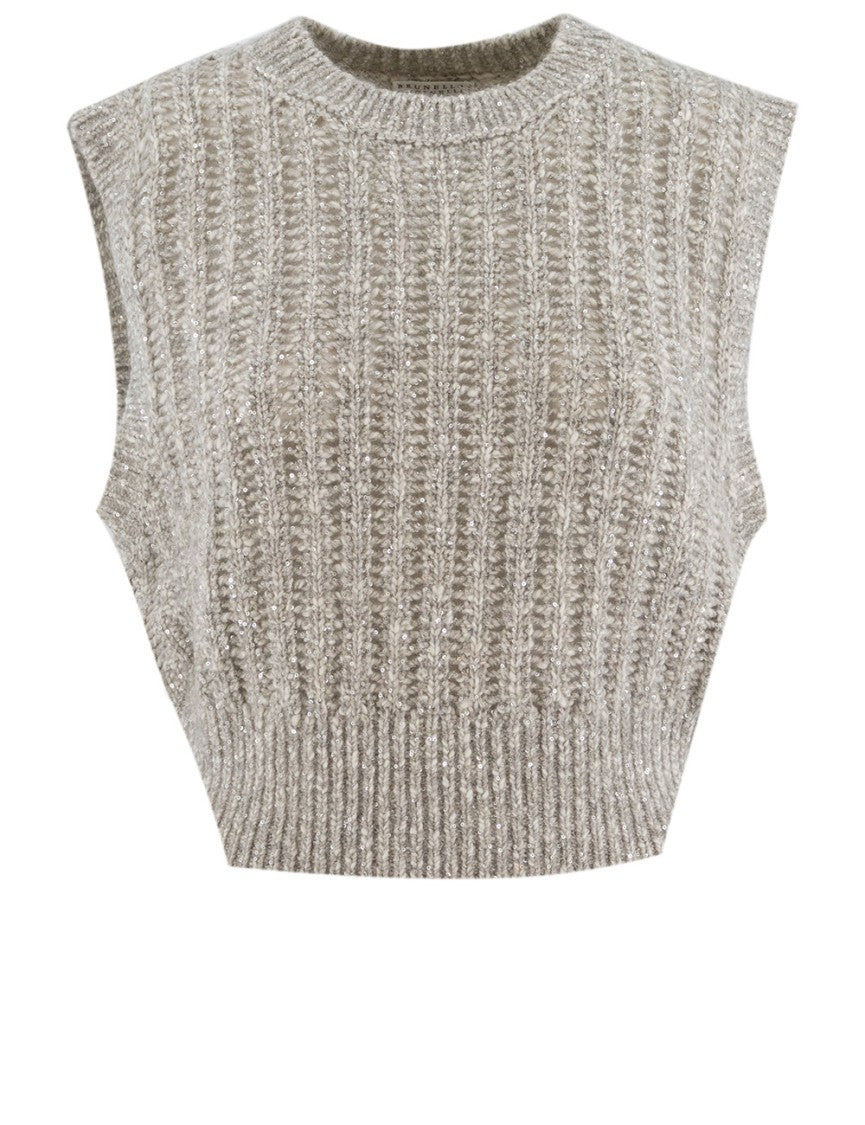 Brunello Cucinelli Ribbed Knit Waistcoat In Luxurious Cashmere-Wool Blend