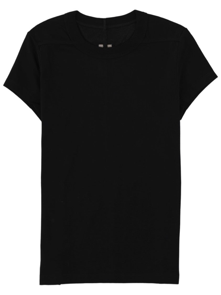 Rick Owens Cropped Level T Minimalist Black Cotton T-Shirt