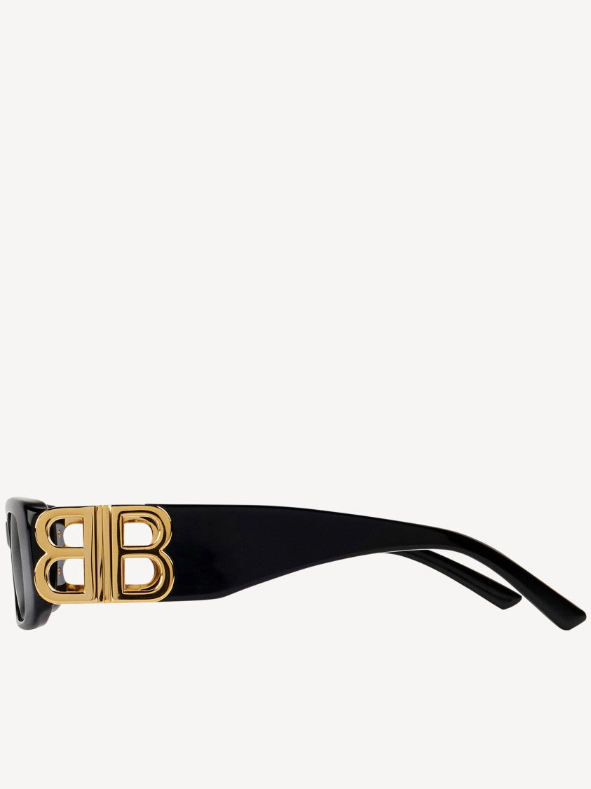 Balenciaga Black Dynasty Rectangle Logo Sunglasses