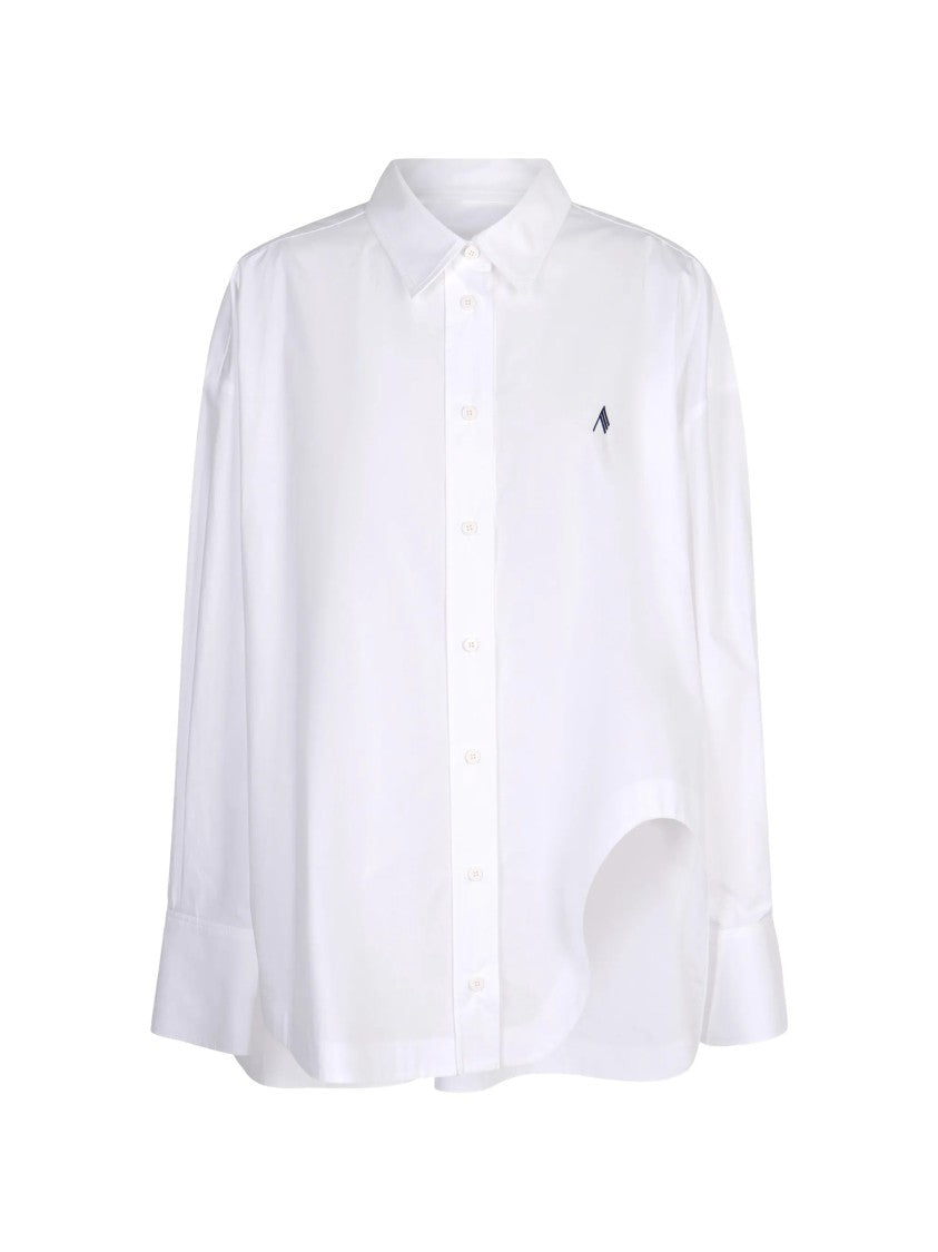The Attico White Asymmetrical Long-Sleeve Shirt