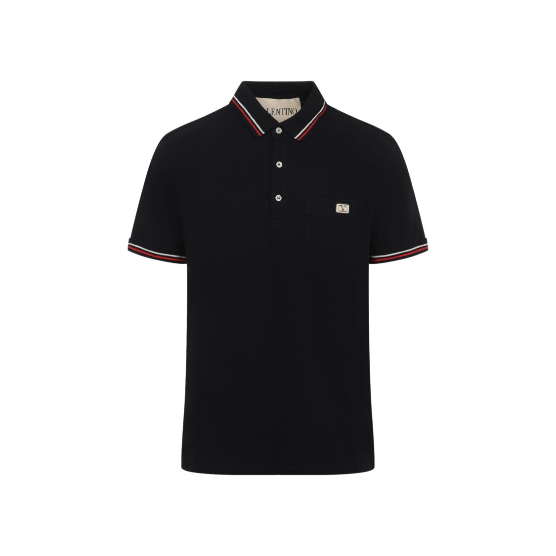 Valentino Polo Shirt With Structured Collar And Contrasting Stripes