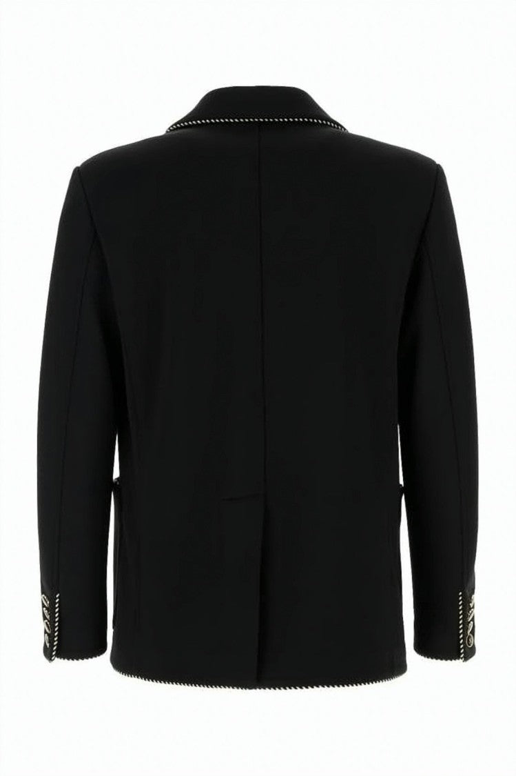 Valentino Garavani Cropped Tailored Jacket With Embroidered Crest
