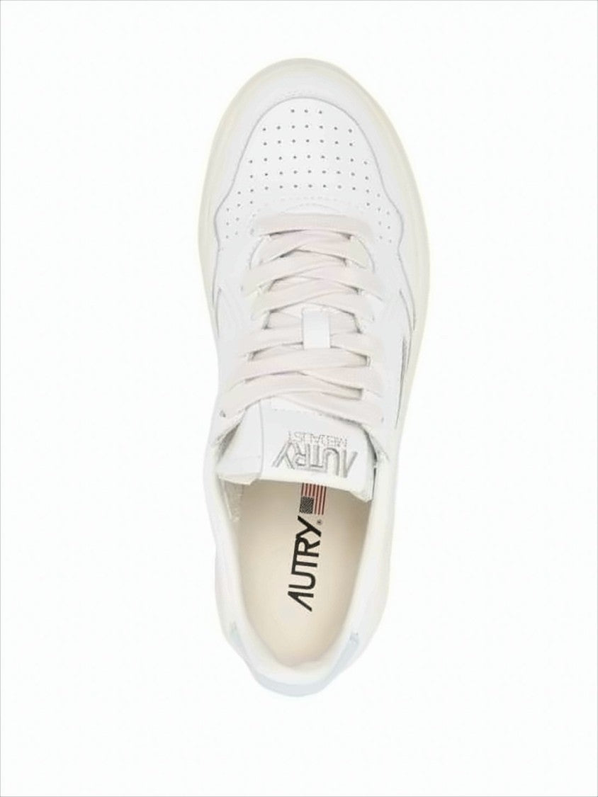 Autry Leather Low-Top Sneakers With Perforated Detail And Cushioned Sole