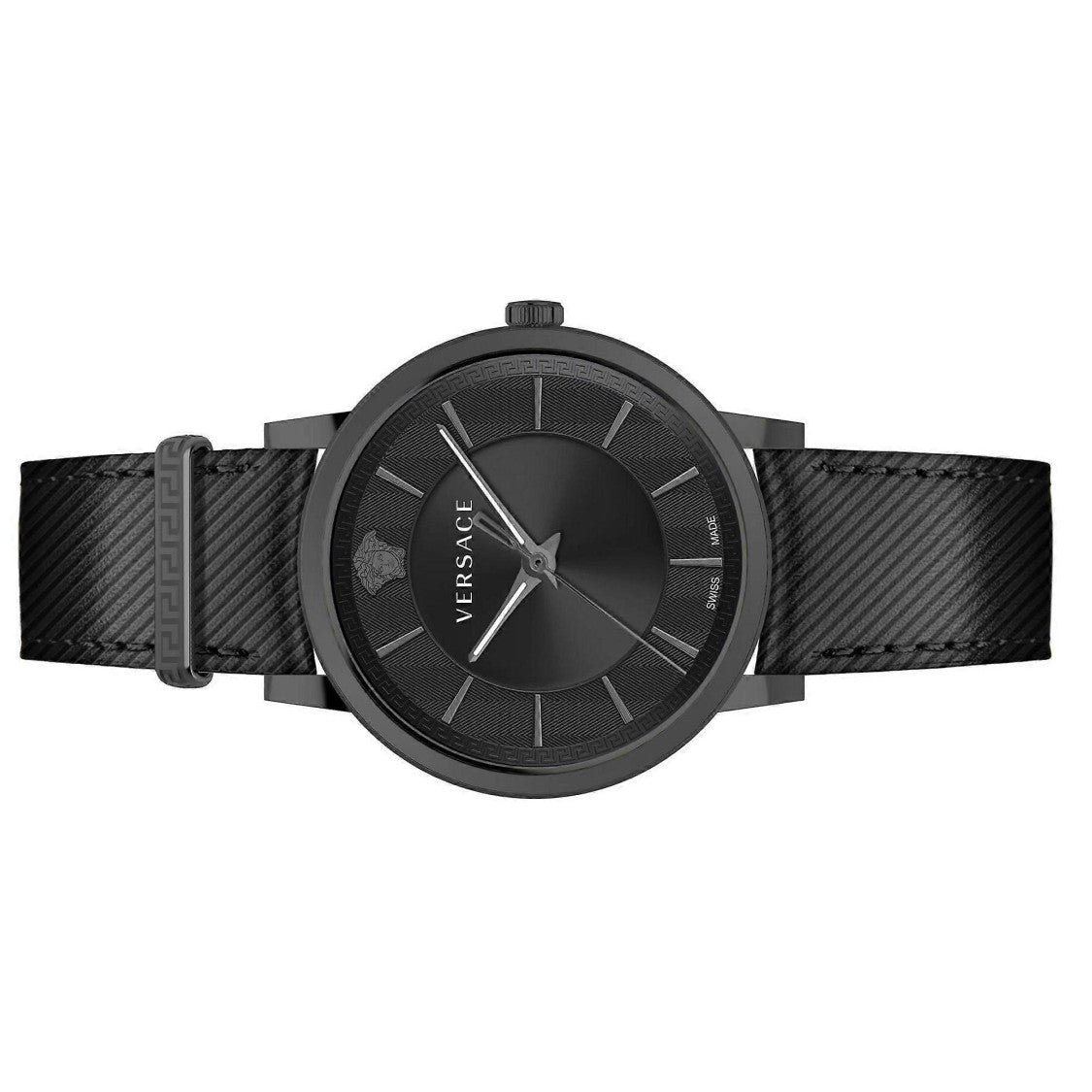Versace Black Pvd-Coated Stainless Steel Versace V-Circle Watch With Sapphire Crystal