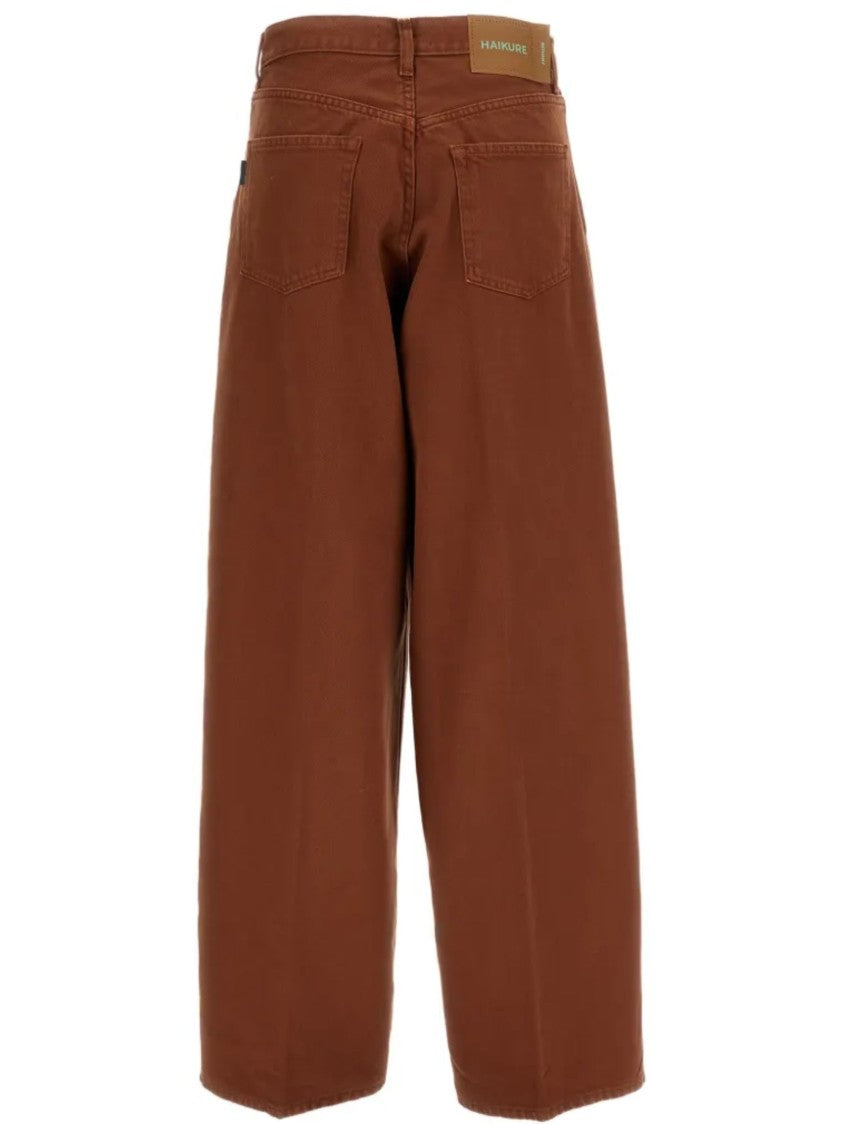 Haikure Soft Ecru Bethany Wide-Leg Cotton-Blend Trousers