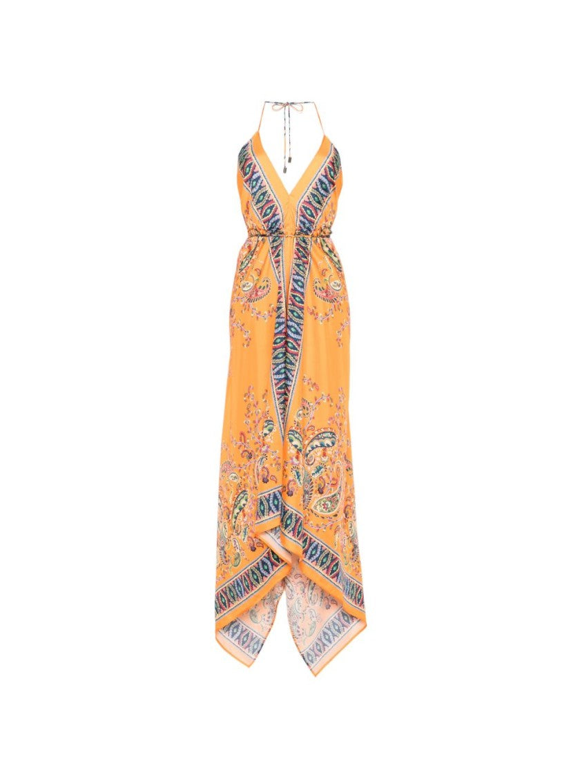 Etro Asymmetrical Handkerchief Hem Dress With Paisley Patterns