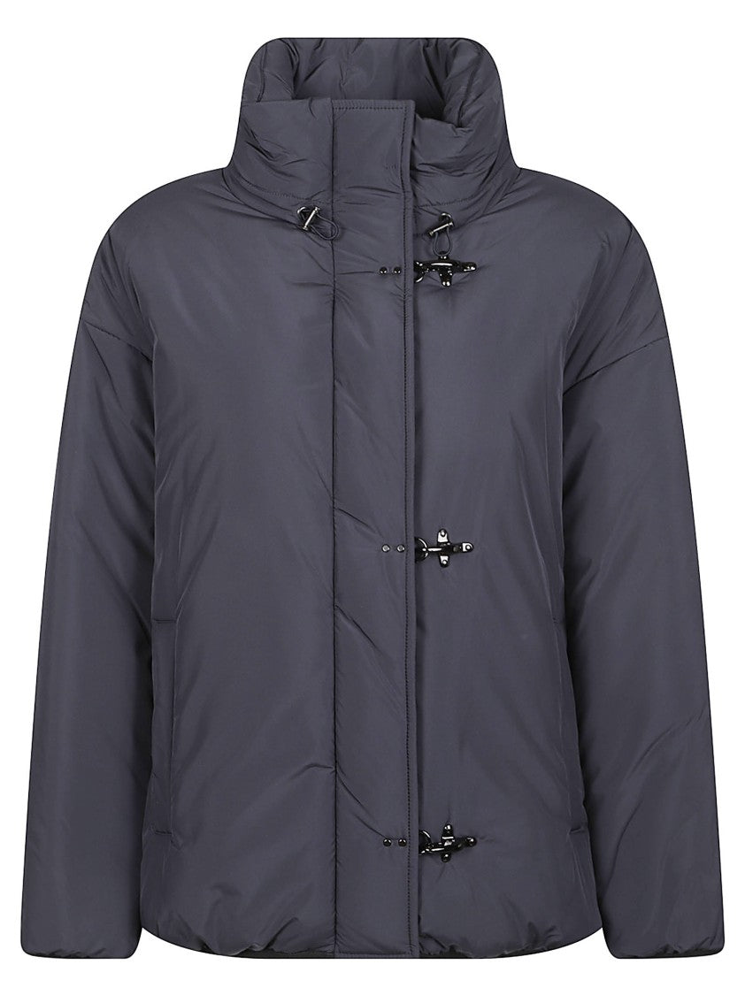 Fay Padded High-Collar Quilted Polyamide Bomber Jacket