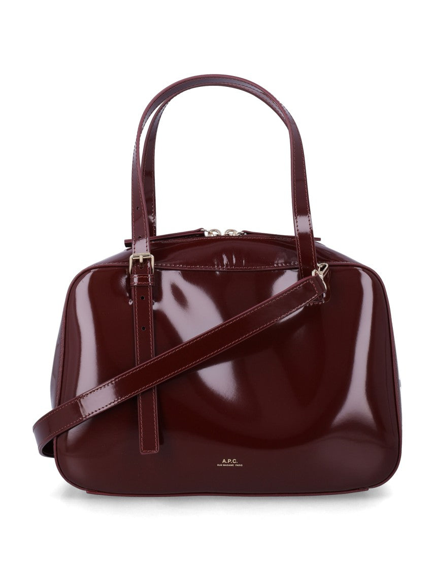 A.P.C. Sac Virginie Box Glossy Leather Handbag