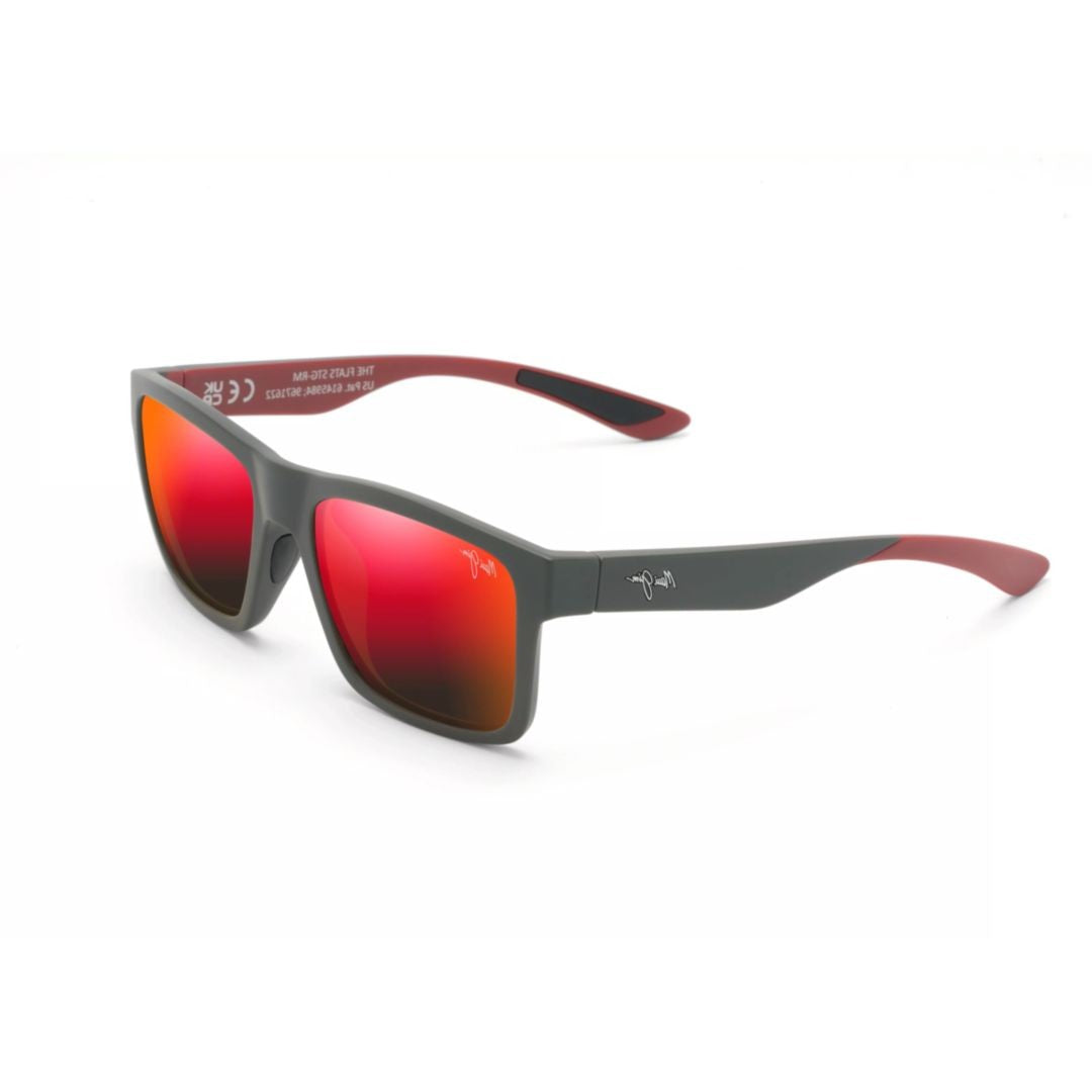 Maui Jim The Flats Rectangular Sunglasses With Matte Black Frame