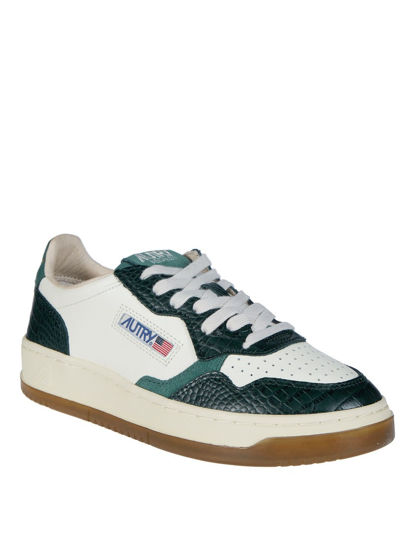 Autry Dark Green Medalist Low Textured Sneakers