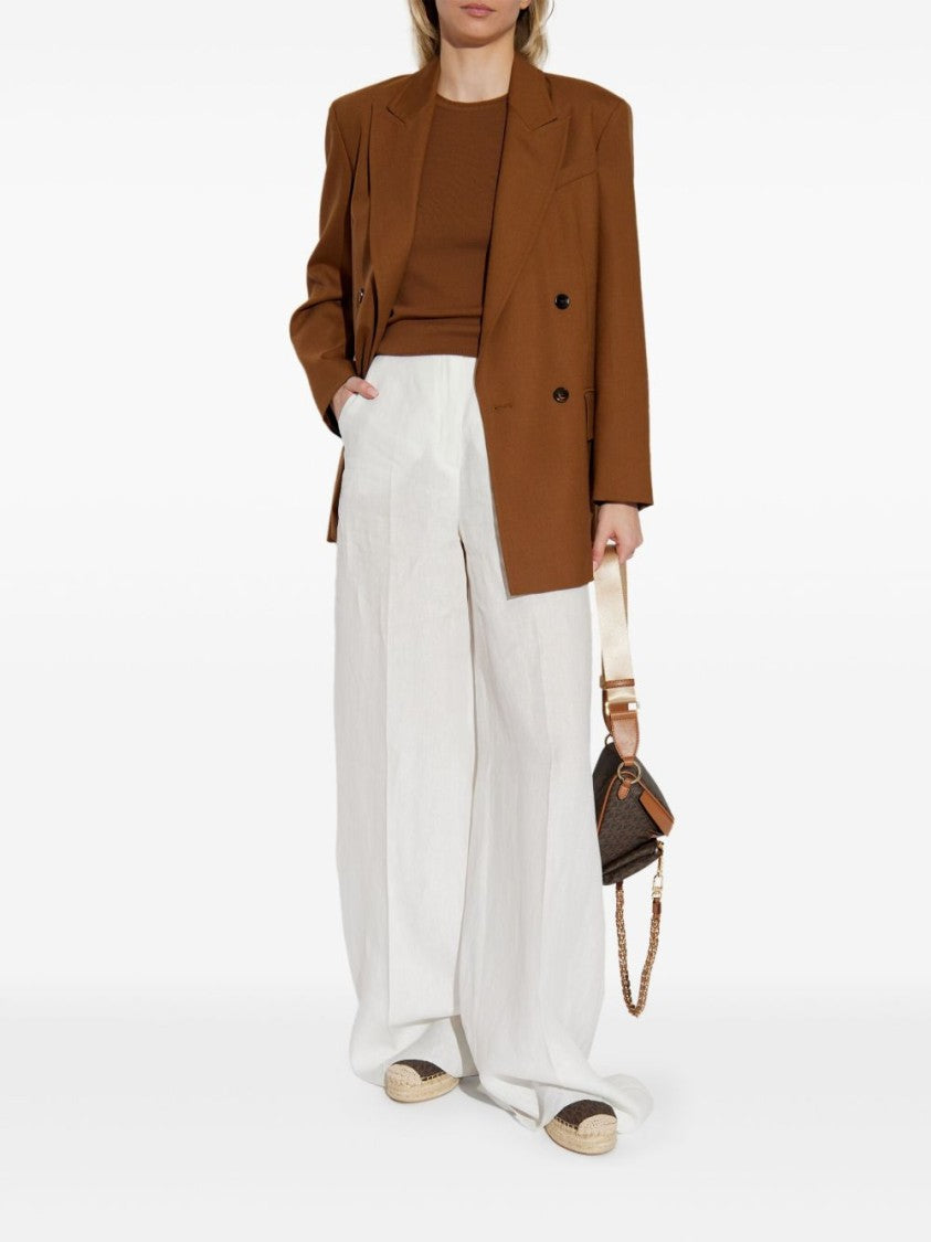 Max Mara Wide-Leg Sequoia Trousers With Pressed Crease