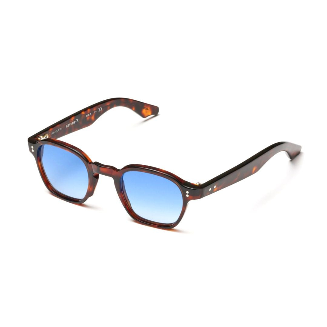 Kador K-Master Classic Tortoiseshell Square Frame Sunglasses With Blue-Tinted Lenses