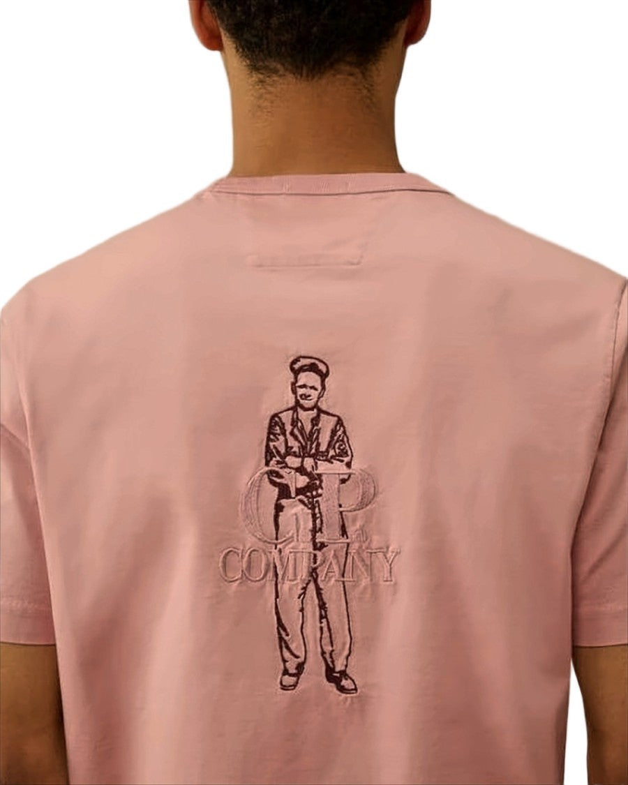 C.P. Company Short-Sleeve Cotton T-Shirt With Bold Logo Embroidery