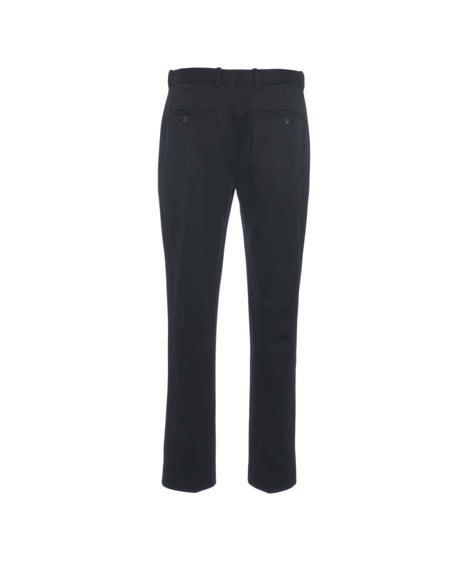 Circolo 1901 Slim Fit Black Chinos With Hidden Zip Closure And Minimalist Design