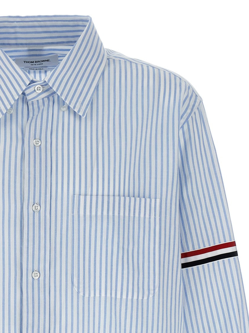 Thom Browne Button-Down Striped Oxford Cotton Shirt