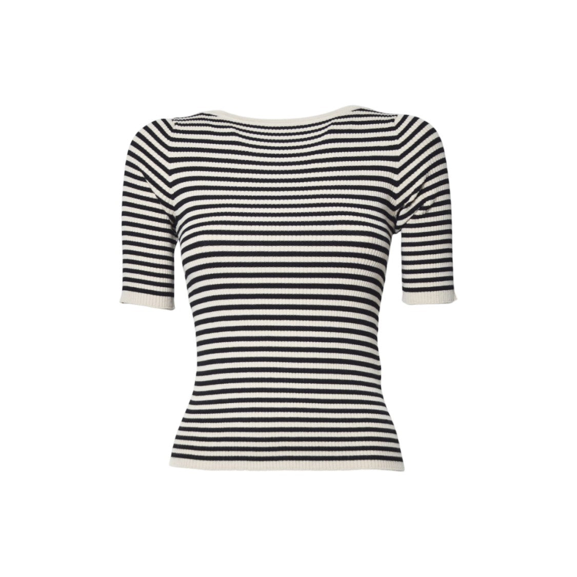 Max Mara Classic Striped Ribbed Fitted Top