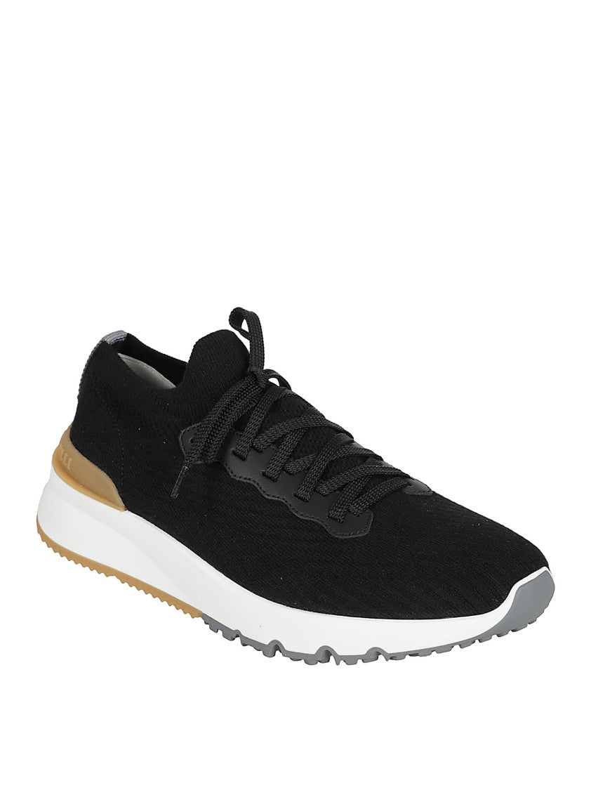 Brunello Cucinelli Cotton-Upper Sneakers With Round Toe And Rubber Sole