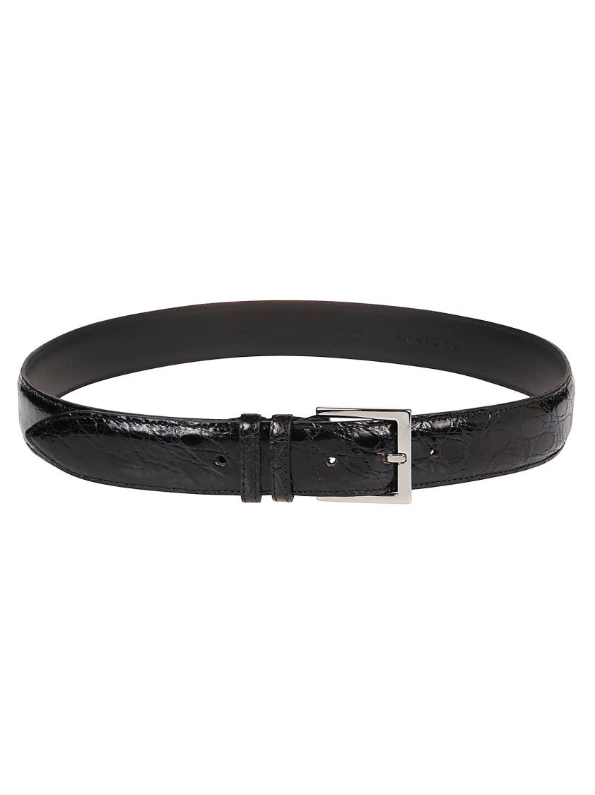Orciani Crocodile-Cow Leather Textured Belt