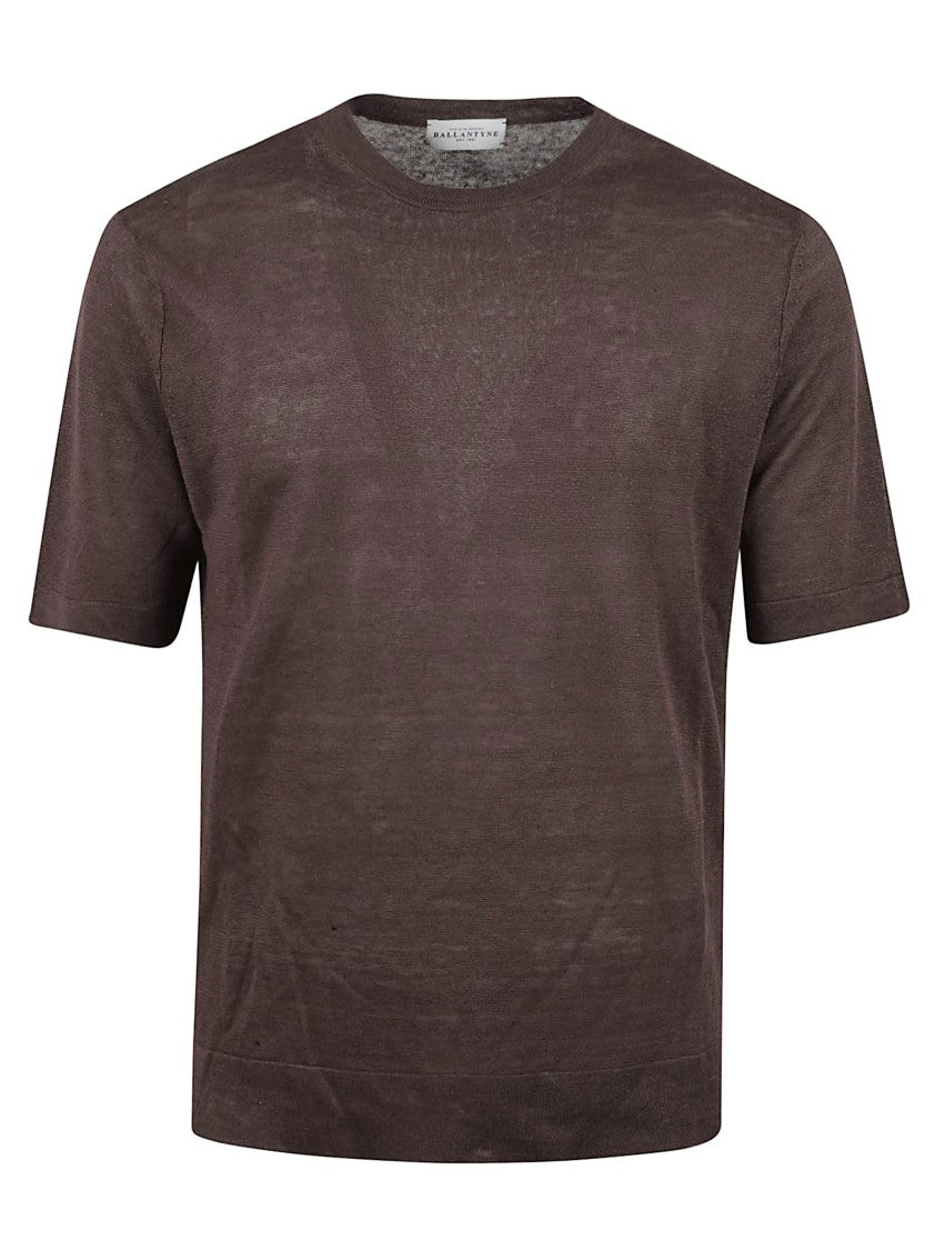 Ballantyne Brown Relaxed-Fit Crew Neck T-Shirt
