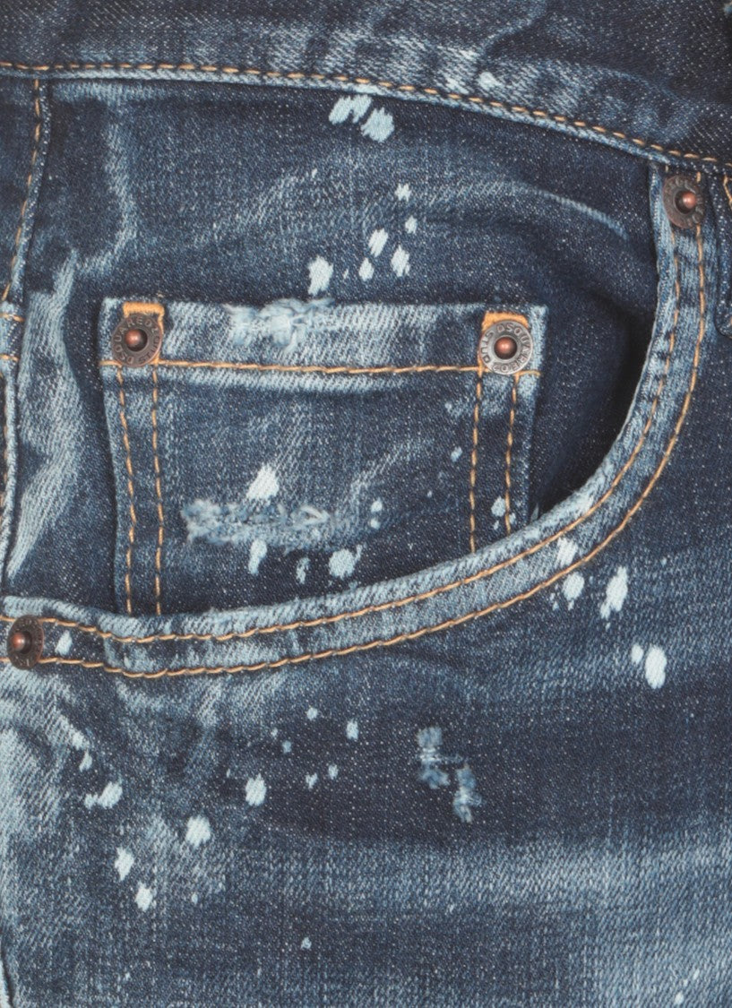 Dsquared2 Blue Dsquared2 Cotton Jeans For Man