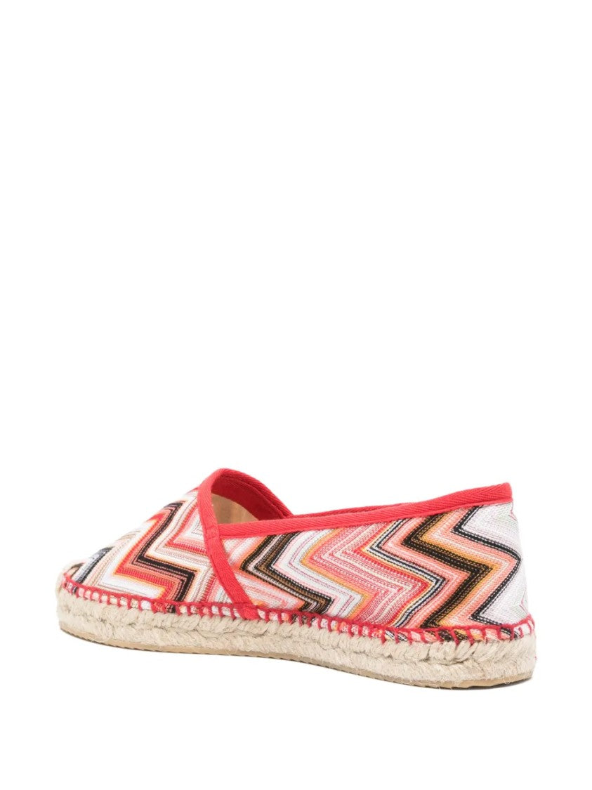 Missoni Woven Jute Sole Fabric Upper Espadrilles