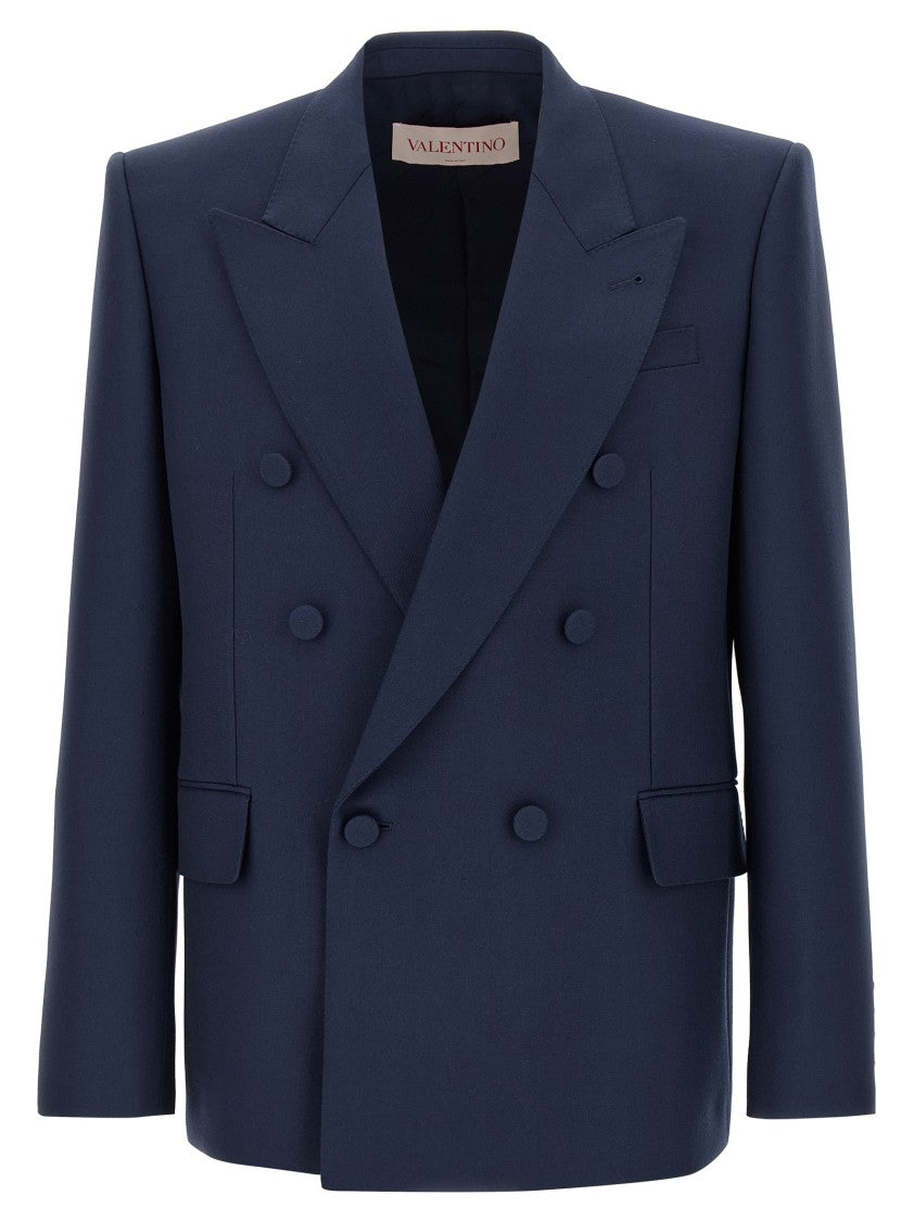 Valentino Garavani Double-Breasted Wool Gabardine Blazer