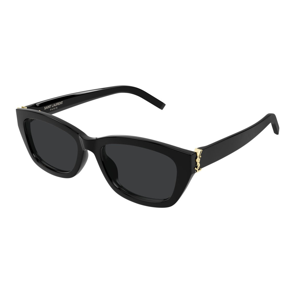 Saint Laurent Sl M153 Glossy Black Rectangular Sunglasses